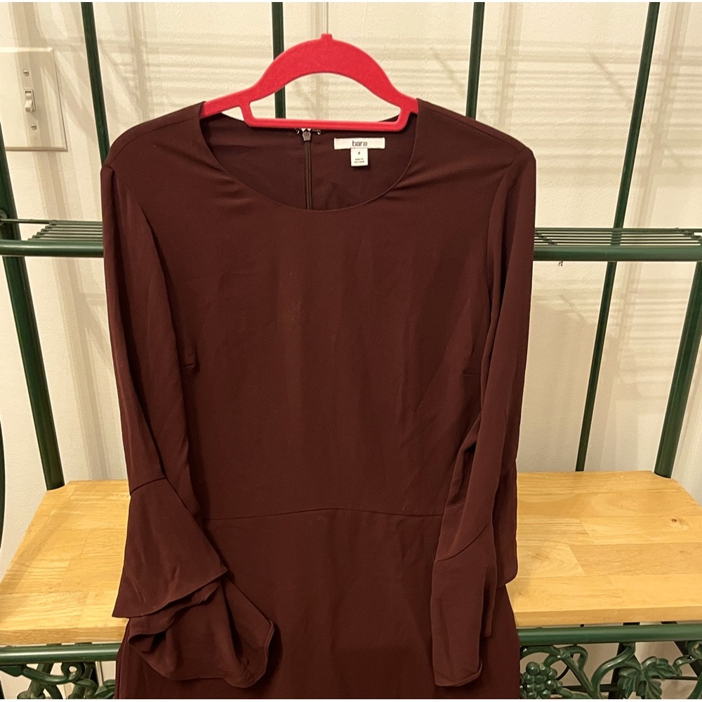 Bar III dress size 6 bell flutter sleeves defined waist scoop neck party fun